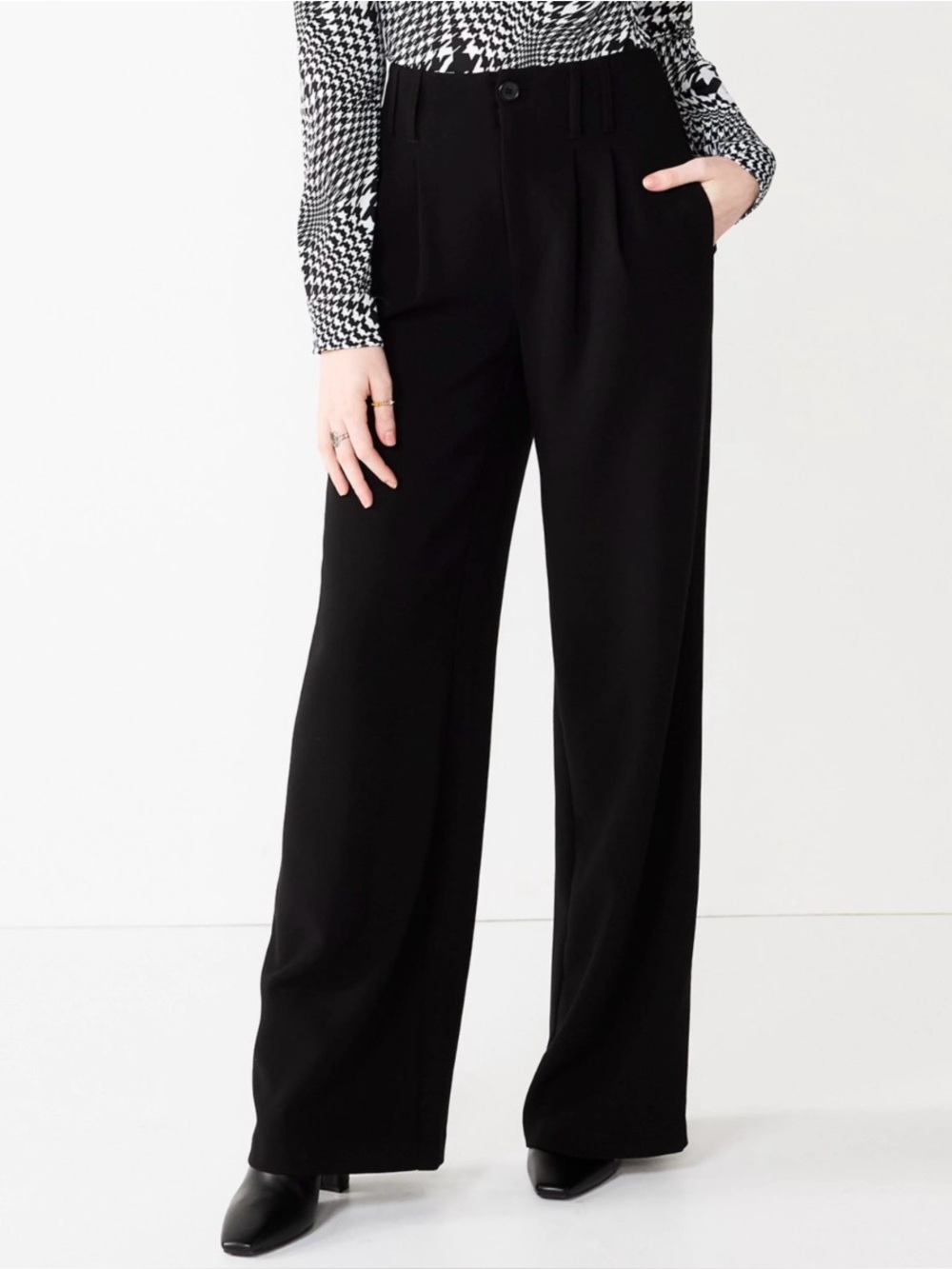 NWOT Sonoma Black Wide-Leg High-Waist Pants